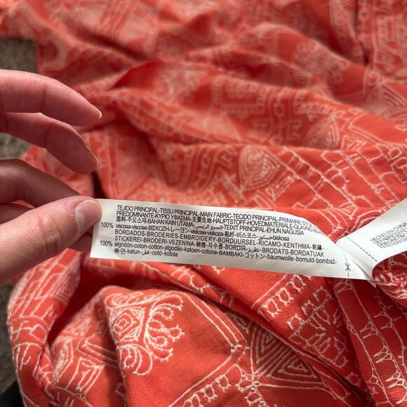 Zara Women’s Embroidered Maxi Dress L Open Back Blogger’s Favorite Orange - Picture 8 of 13